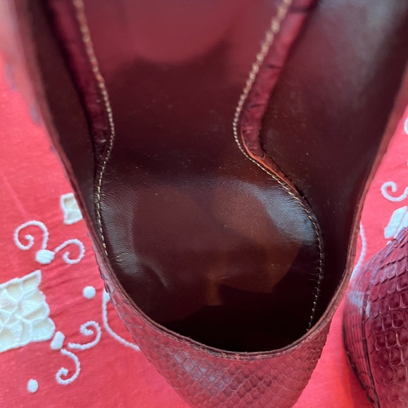 Barbour python leather blood red Sergio Rossi - Picture 14 of 14